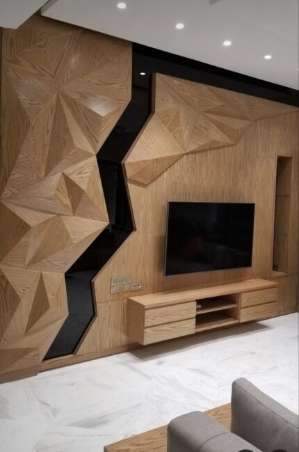 Geometric Woodwork Panel